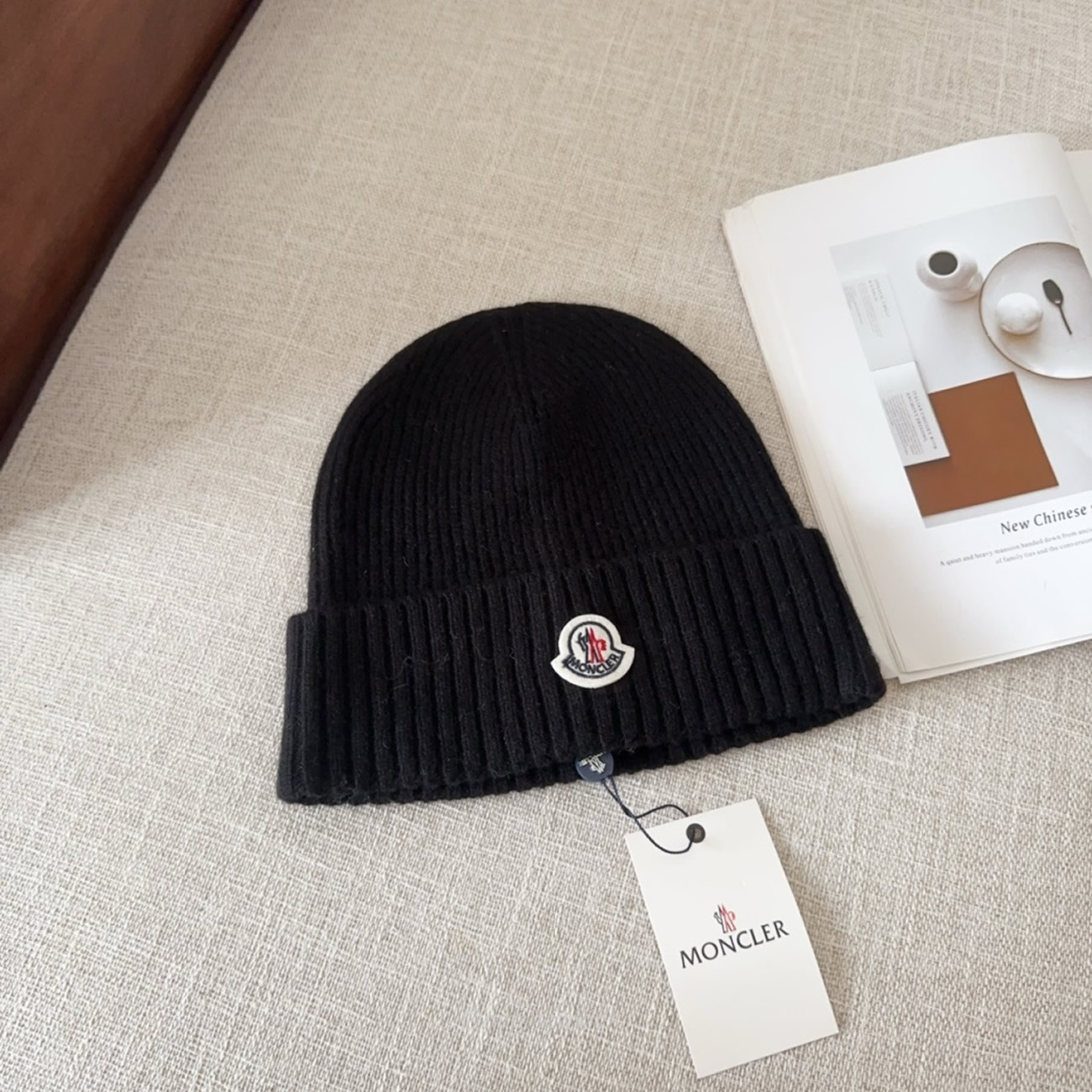 Moncler Logo Patch Beanie Black (8) - newkick.vip